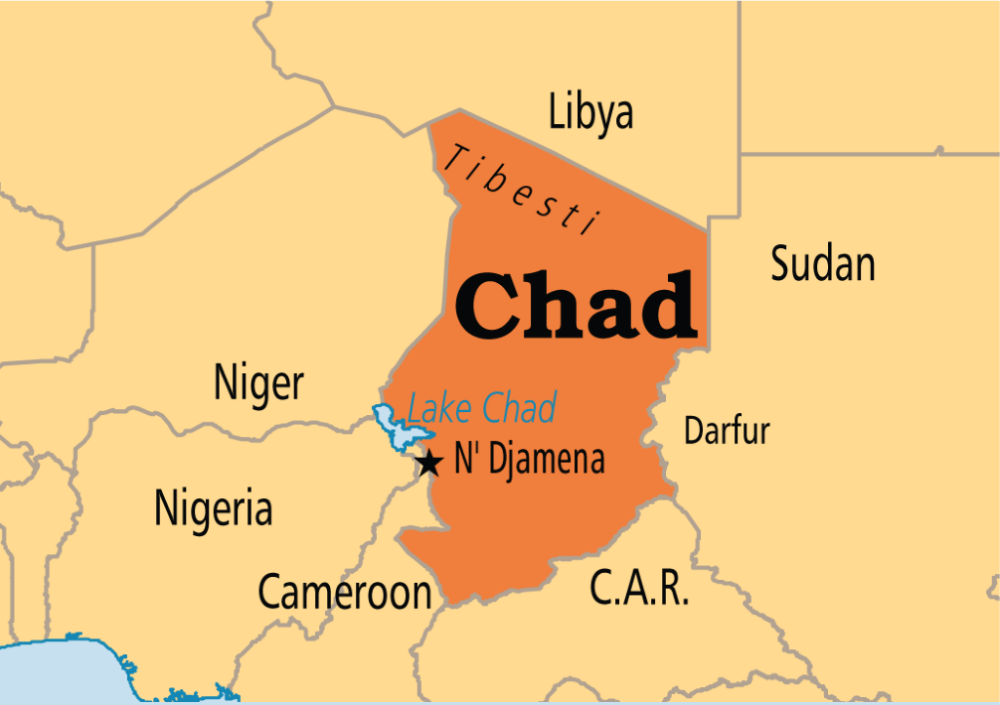 Chad: An ongoing civil war between Muslims in the North and Christians.